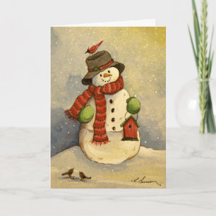 4905 Snowman & Birdhouse Birthday Card
