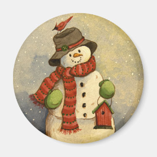 4905 Snowman & Birdhouse Christmas Magnet