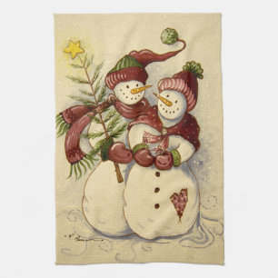 4924 Snowmen Christmas Tea Towel