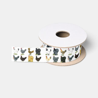 49 Chicken Hens Satin Ribbon