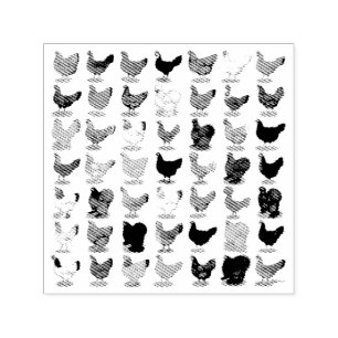 49 Chicken Hens Self-inking Stamp