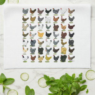 49 Chicken Hens Tea Towel