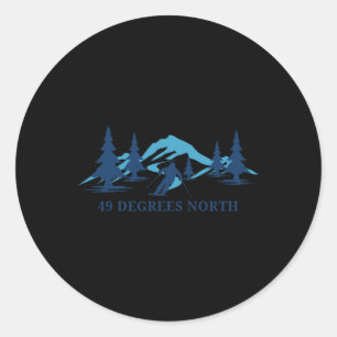 49 Degrees North Washington Ski Resort Skiing Skie Classic Round Sticker