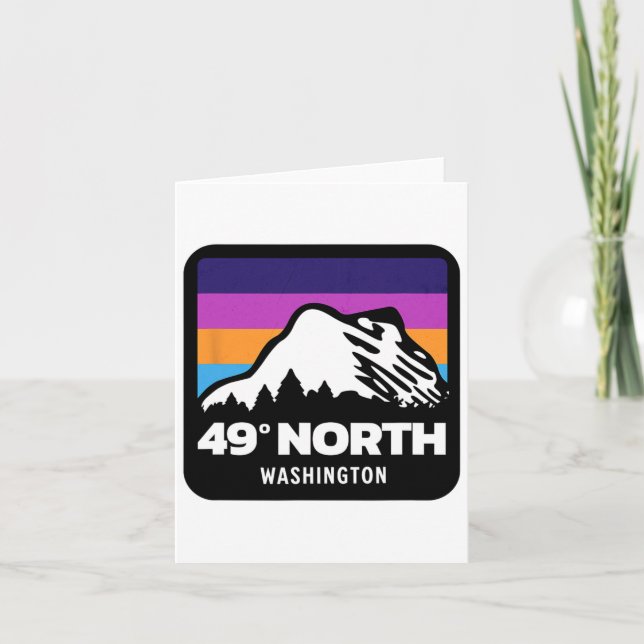 49 Degrees North Washington Snowboarding Skiing Fa Card (Front)