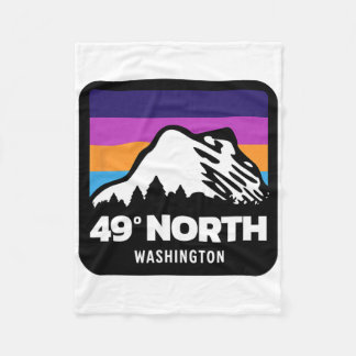 49 Degrees North Washington Snowboarding Skiing Fa Fleece Blanket