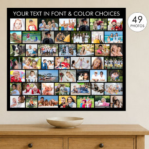 49 Photo Collage Multiple Shapes Personalised Poster