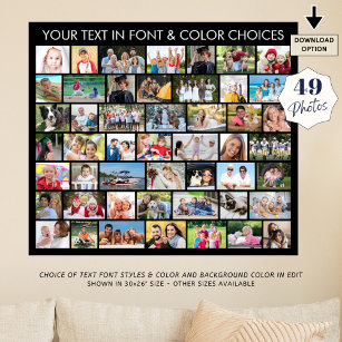 49 Photo Collage Multiple Shapes Personalised Poster