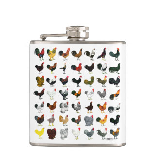 49 Roosters Hip Flask