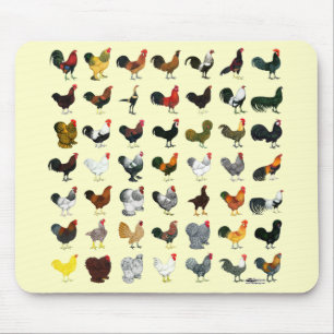 49 Roosters Mouse Pad
