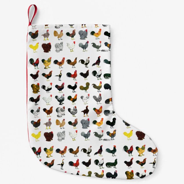 49 Roosters Small Christmas Stocking (Front)