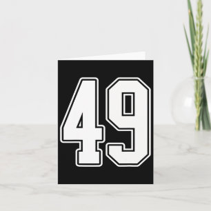 #49 White Outline Number 49 Sports Fan Jersey Styl Card