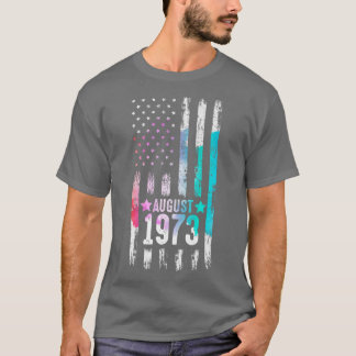 49 Year Old, 1973 American Flag 49th Birthday  T-Shirt