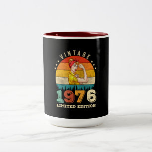 49 Year Old 1976 Vintage Women 49th Birthday Gift Two-Tone Coffee Mug