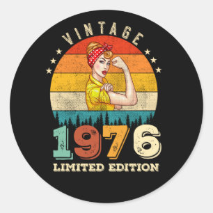 49 Year Old Bday 1976 Vintage 49th Birthday Women Classic Round Sticker
