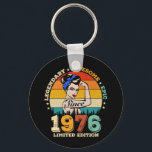 49 Year Old Bday 1976 Vintage 49th Birthday Women Key Ring<br><div class="desc">Celebrate In Style With This Unique And Fun Vintage-Inspired Birthday Gift Design! This Birthday Graphic Perfectly Highlights Your Special Milestone. Whether You're Turning 9, 21, 30, 40, 50, Or Any Age In Between, Proudly Showcase Your Legendary Status With Humour And Nostalgia. This Vintage Birthday Graphic Makes An Ideal Gift Idea...</div>