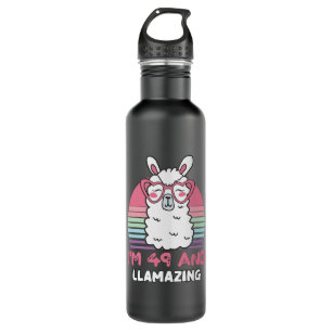49 Year Old Bday Llamazing Llama 49th Birthday 710 Ml Water Bottle