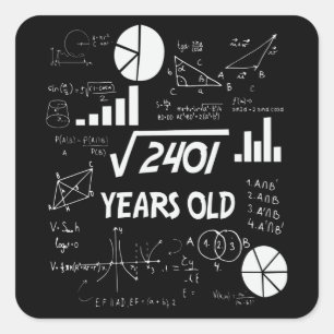 49 Year Old Bday Math Teacher 49th Birthday Gift Square Sticker