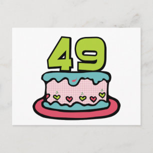 49 Year Old Birthday Cake Postcard
