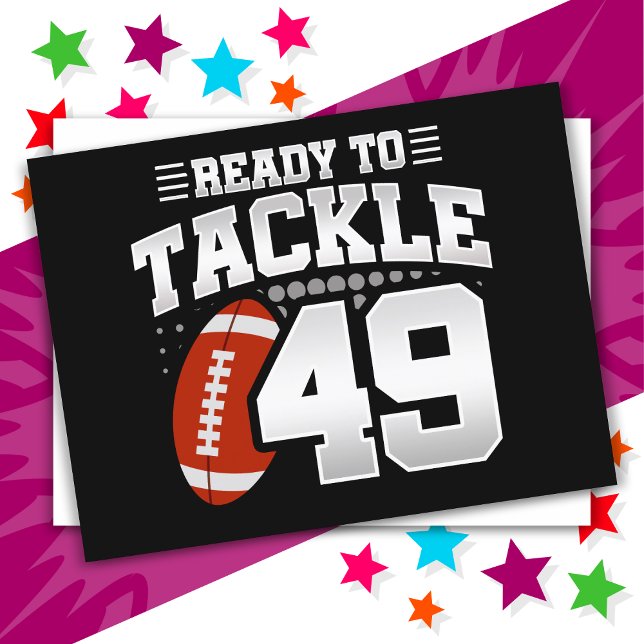 49 Year Old Tackle Football Party 49th Birthday Postcard (Creator Uploaded)