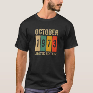 49 Year Old  Vintage October 1973 October Birthday T-Shirt