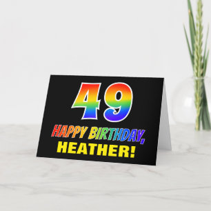 49th Birthday: Bold, Fun, Simple, Rainbow 49 Card