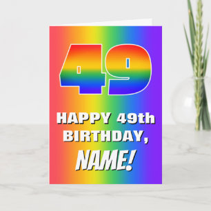 49th Birthday: Colourful, Fun Rainbow Pattern # 49 Card