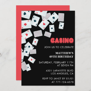 49th birthday invitations Men Poker Casino Vegas