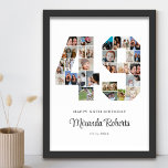 49th Birthday Number 49 Custom Photo Collage Poster<br><div class="desc">Celebrate 49th birthday with this personalised number 49 photo collage poster. This customisable gift is also perfect for wedding anniversary. It's a great way to display precious memories from your wedding and married life. The poster features a collage of photos capturing those special moments, and it can be customised with...</div>