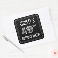 49th Birthday Party: Art Deco Style & Custom Name