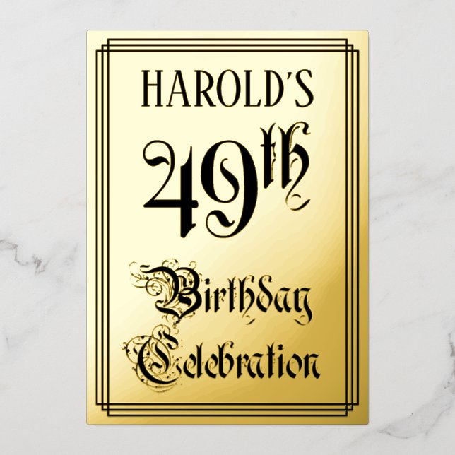 49th Birthday Party — Elegant Script + Custom Name (Front)