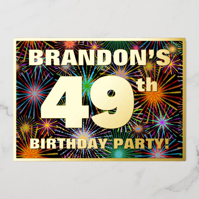 49th Birthday Party — Fun, Colourful Fireworks Loo (Front)