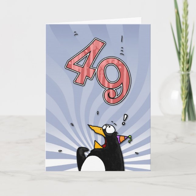49th Birthday - Penguin Surprise Card (Front)