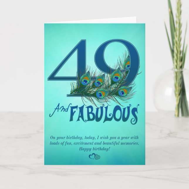49th Birthday template Cards (Front)
