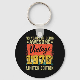 49th Birthday Vintage 1976 49 Years Old Bday Decor Key Ring