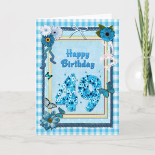 49th Birthday with a scrapbook effect Card
