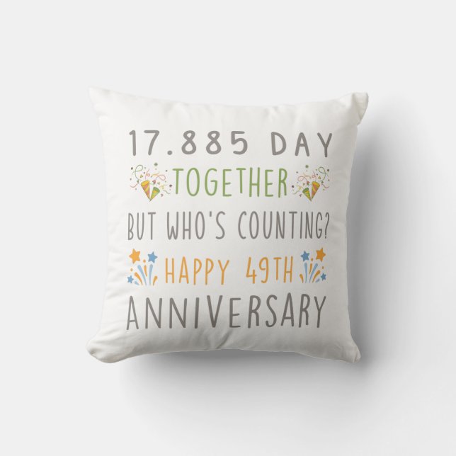 49th wedding anniversary traditional  cushion (Front)