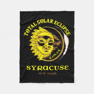 4.08.24 Total Solar Eclipse 2024 Syracuse York  Fleece Blanket