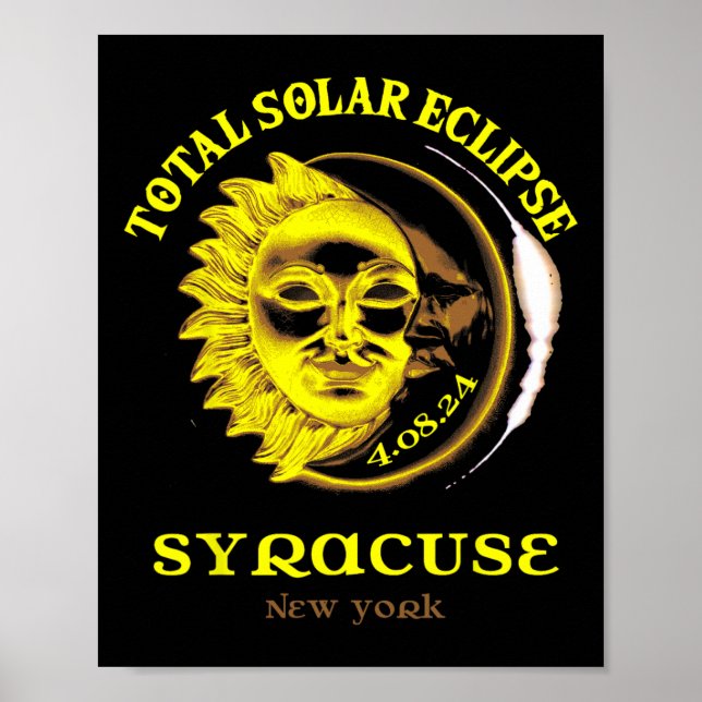 4.08.24 Total Solar Eclipse 2024 Syracuse York  Poster (Front)