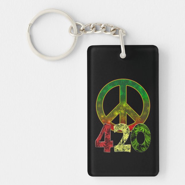 4 20 Peace Key Ring (Front)
