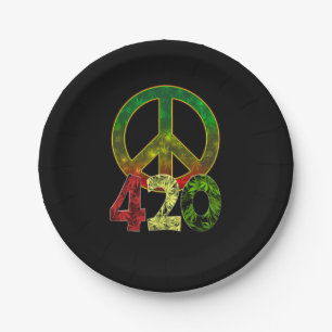 4 20 Peace Paper Plate