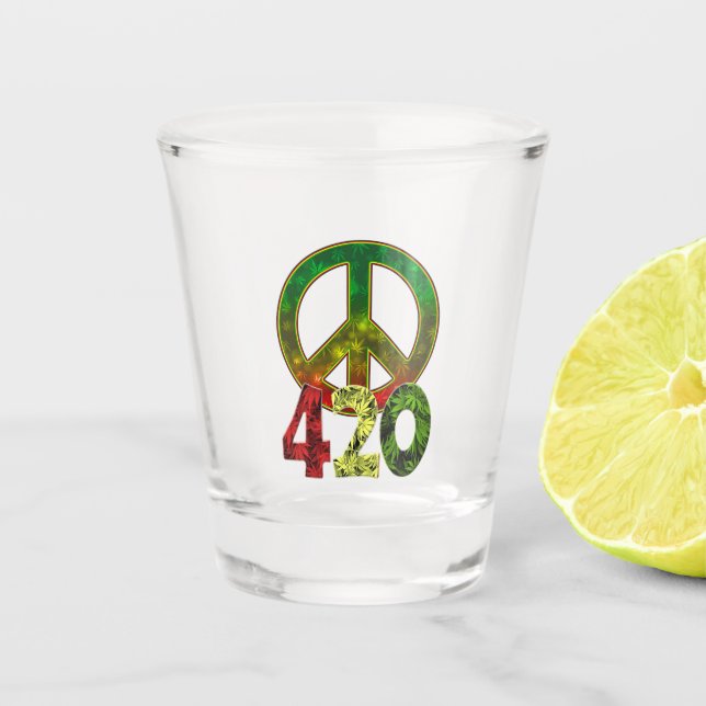 4 20 Peace Shot Glass (Front)