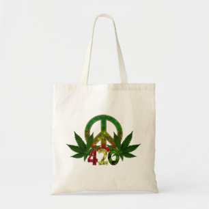 4 20 Rasta Peace Weed Tote Bag