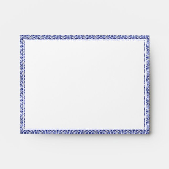 4.25"x5.6" Italia Blue Lemon Wedding Envelope (Front)