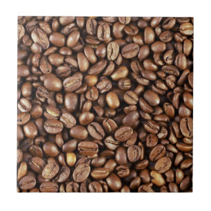 4.25" x 4.25 Ceramic Tile COFFEE BEANS plain