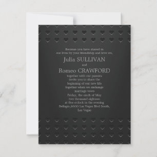4.25" x 5.5" Black Elegant Modern Simple Plain Invitation