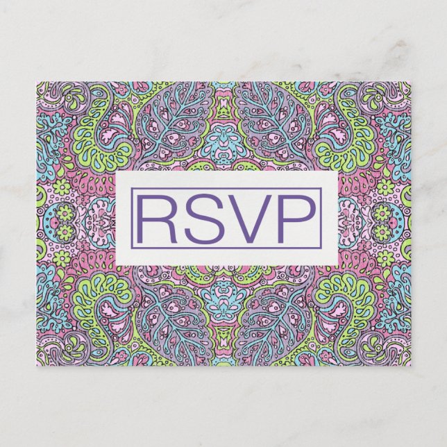 4.25" x 5.6" Groovy Daisy RSVP PostCard (Front)