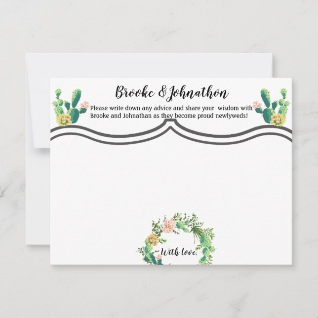 4.25x5.5 Advice Card Bohemian Cactus Succulents De (Front)
