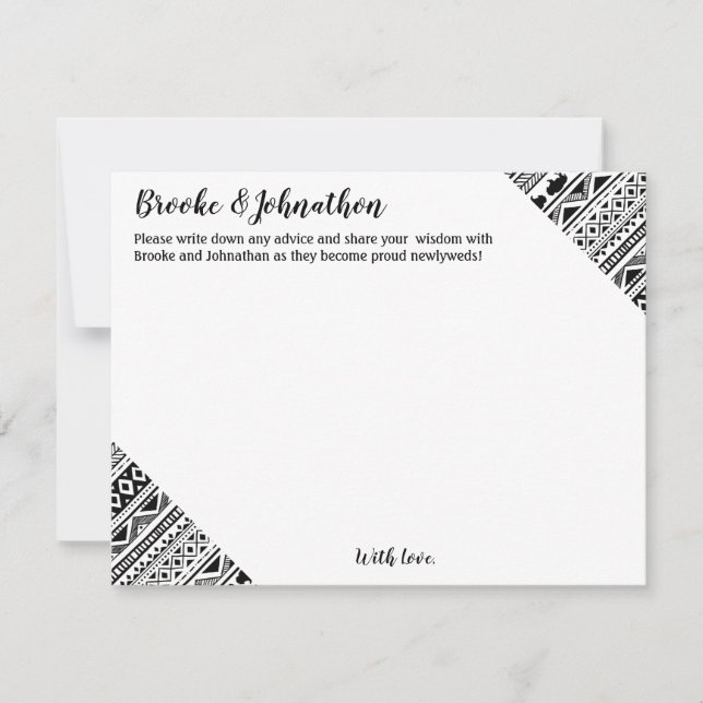 4.25x5.5 Advice Card Boho Buffalo Tribal Pattern B (Front)