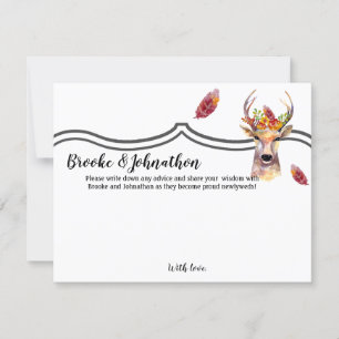 4.25x5.5 Advice Card boho deer Buck Head Browning