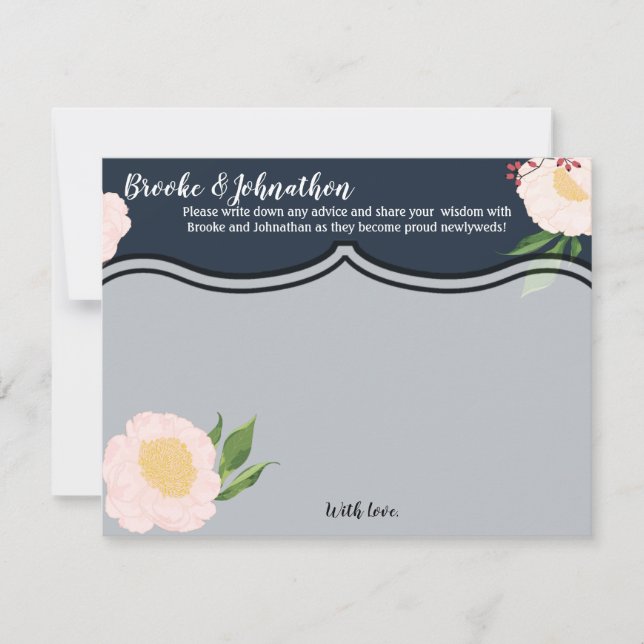 4.25x5.5 Advice Card White Floral Flowers on Dark (Front)